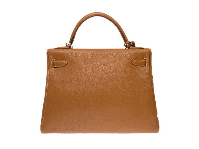 Hermès HERMES Kelly 32 Bag in Golden Leather - 102342 - view 4
