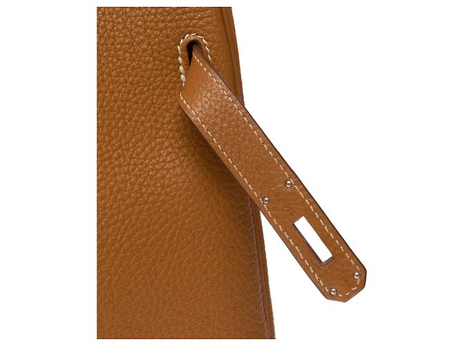Hermès HERMES Kelly 32 Bag in Golden Leather - 102342 - view 8