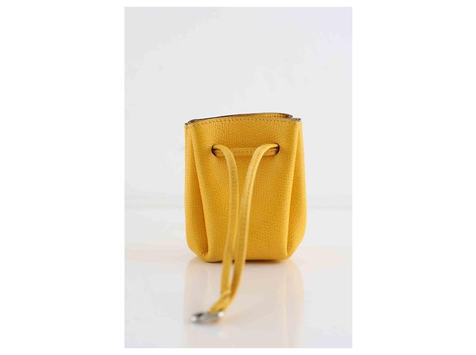 Birkin Hermès Clutch in pelle gialla Giallo - vista 4