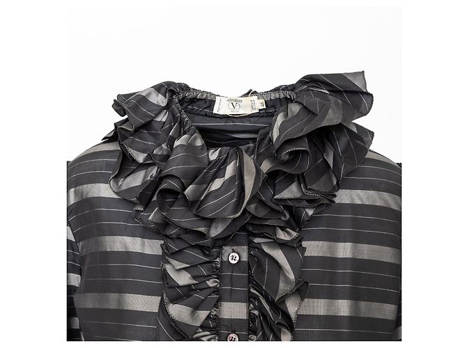 Top de seda con volantes Valentino Miss V Negro - vista 4