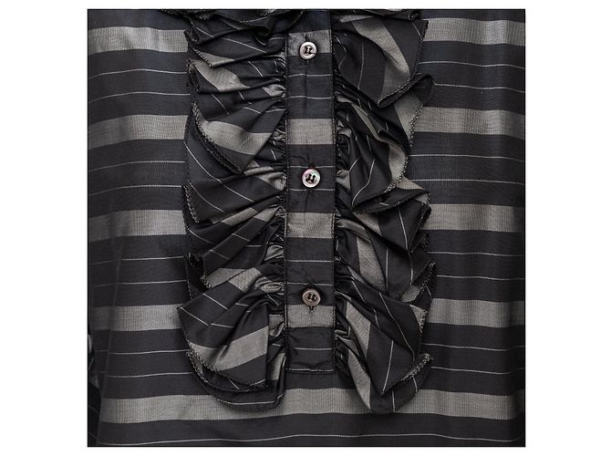 Top de seda con volantes Valentino Miss V Negro - vista 7