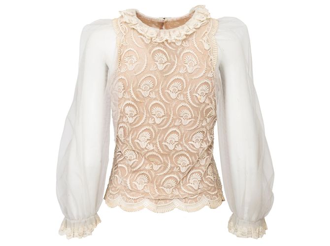 Autre Marque Top de encaje Collection Privée Beige - vista 4
