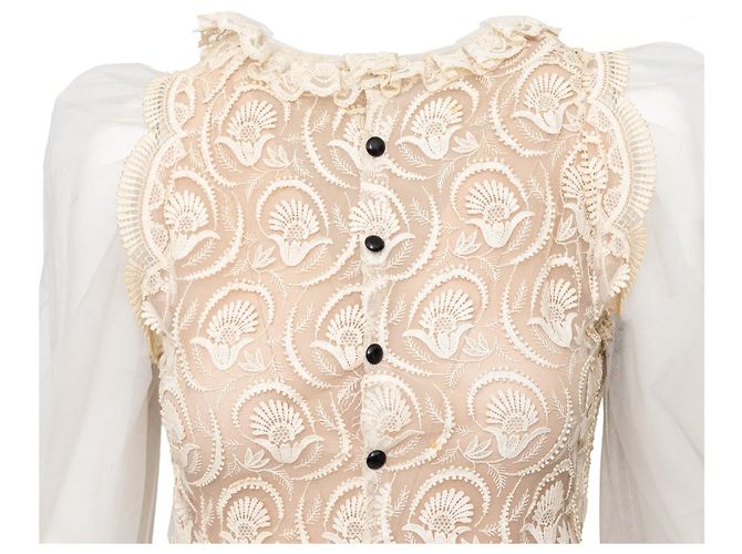 Autre Marque Top de encaje Collection Privée Beige - vista 5