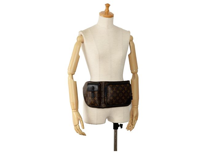 Bumbag Sac banane ceinture Louis Vuitton Monogram Macassar marron Christopher - vue 10