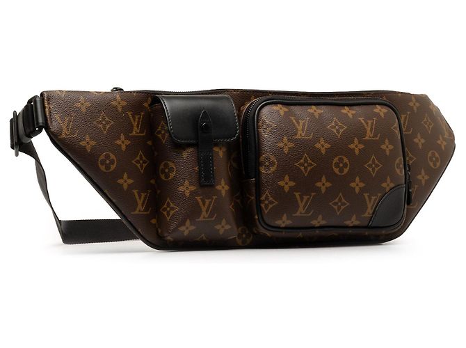 Bumbag Sac banane ceinture Louis Vuitton Monogram Macassar marron Christopher - vue 2