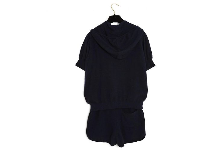 Chanel 2012 Ensemble FR38 Marine Cashmere Pullover Shorts Set UK10 US8 Marineblau - Ansicht 5