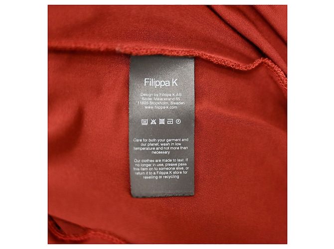 Vestido midi de jersey drapeado de viscosa Filippa K en burdeos M - vista 10