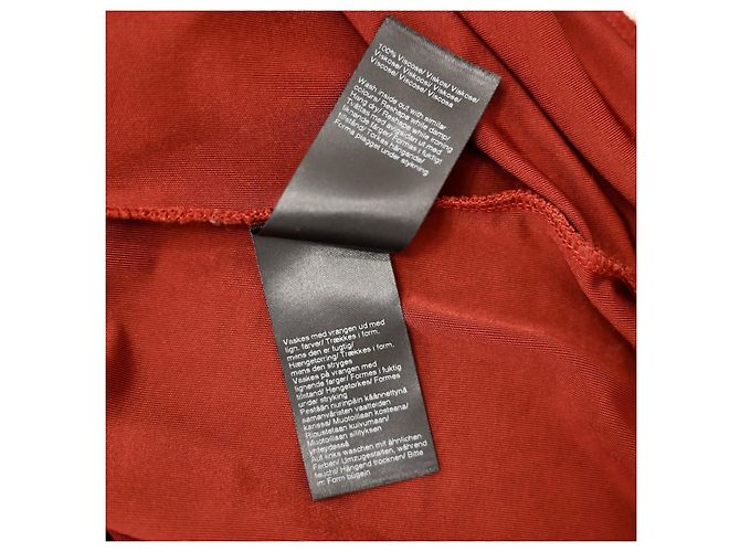 Vestido midi de jersey drapeado de viscosa Filippa K en burdeos M - vista 11