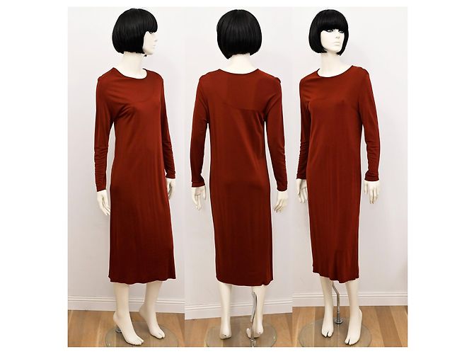 Vestido midi de jersey drapeado de viscosa Filippa K en burdeos M - vista 4