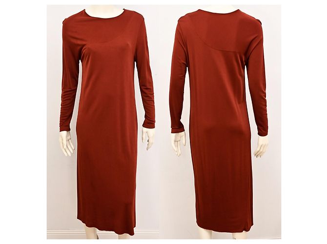 Vestido midi de jersey drapeado de viscosa Filippa K en burdeos M - vista 5
