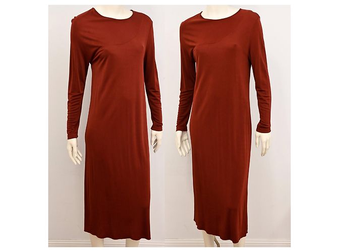 Vestido midi de jersey drapeado de viscosa Filippa K en burdeos M - vista 6