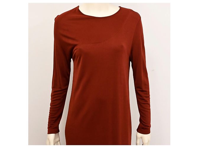 Vestido midi de jersey drapeado de viscosa Filippa K en burdeos M - vista 7