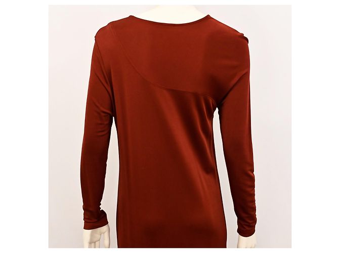 Vestido midi de jersey drapeado de viscosa Filippa K en burdeos M - vista 8