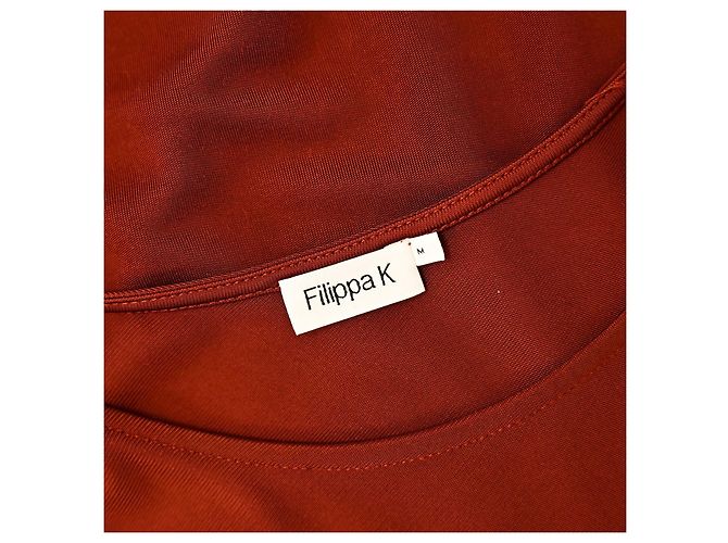 Vestido midi de jersey drapeado de viscosa Filippa K en burdeos M - vista 9