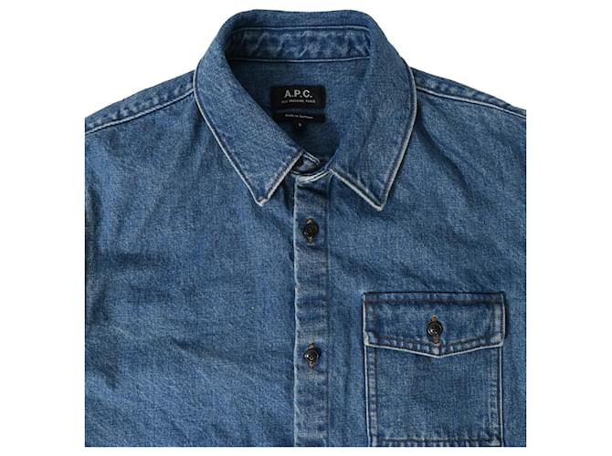 Apc Camicia in denim A.P.C. in cotone blu Blu chiaro - vista 5