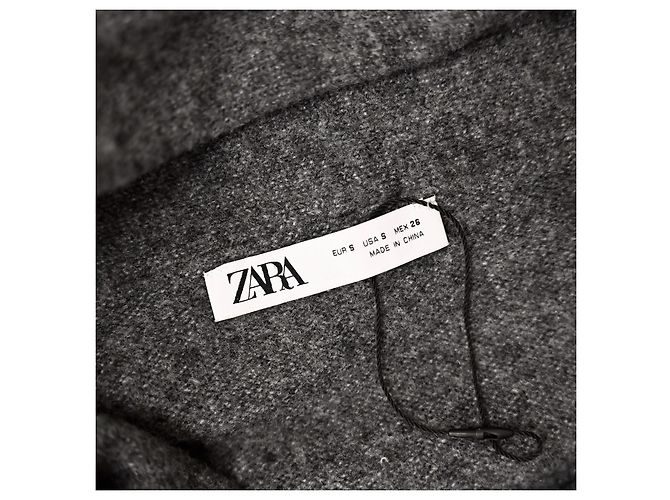Zara Damen Midi-Kleid aus grobem Strick in Grau Größe S - Ansicht 11
