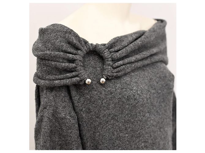 Zara Damen Midi-Kleid aus grobem Strick in Grau Größe S - Ansicht 8