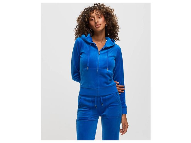 Felpa con zip Juicy Couture in velluto blu - vista 2