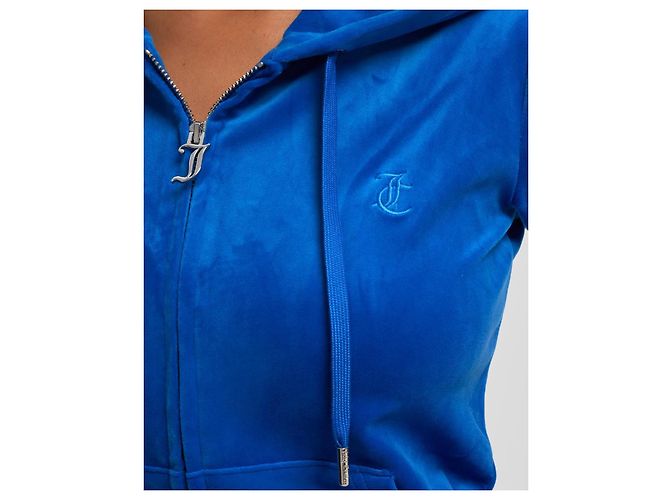 Felpa con zip Juicy Couture in velluto blu - vista 3