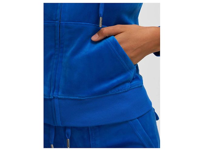 Felpa con zip Juicy Couture in velluto blu - vista 4