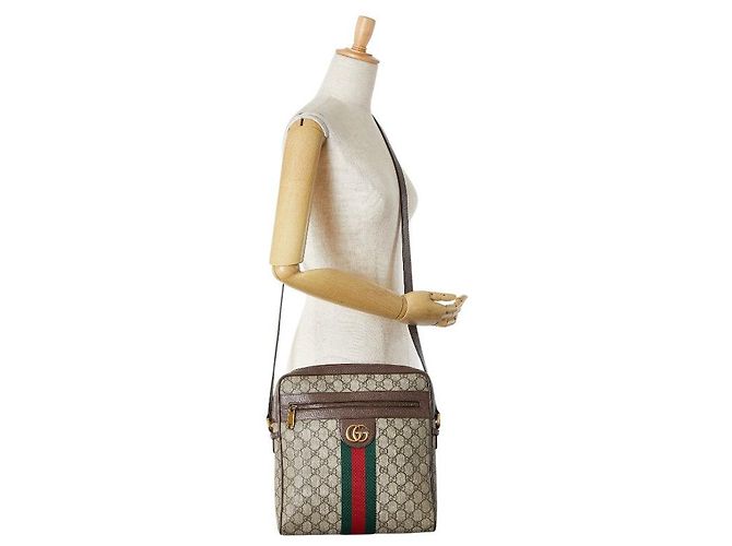 Gucci Ophidia GG Supreme Schultertasche Beige Braun - vista 9