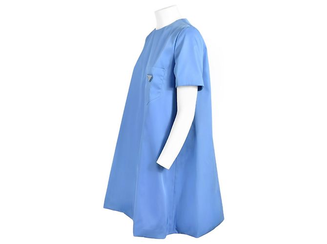 Prada Re-Nylon Minikleid Hellblau - Ansicht 2
