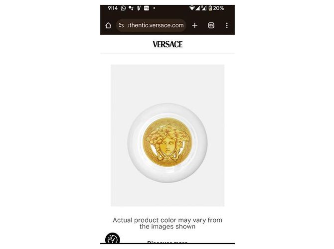 Frisbee FreeStyle en plastique blanc/jaune Medusa de Versace - vue 10
