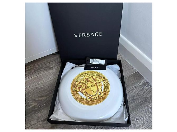 Frisbee FreeStyle en plastique blanc/jaune Medusa de Versace - vue 4