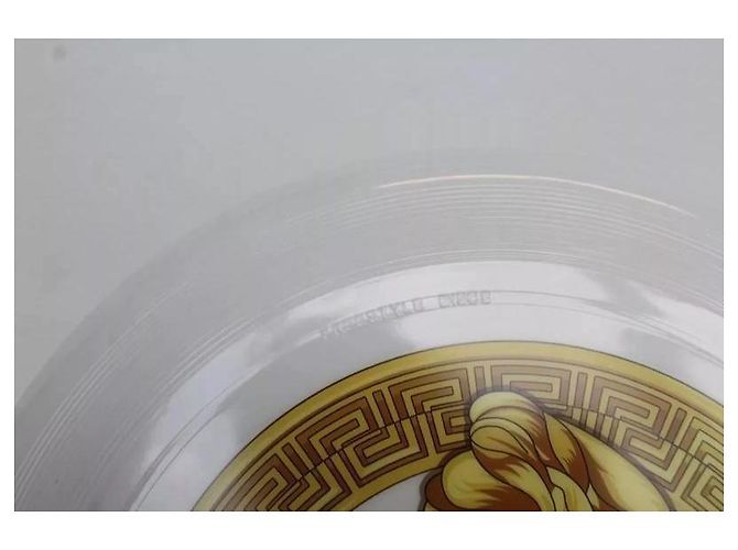 Frisbee FreeStyle en plastique blanc/jaune Medusa de Versace - vue 6