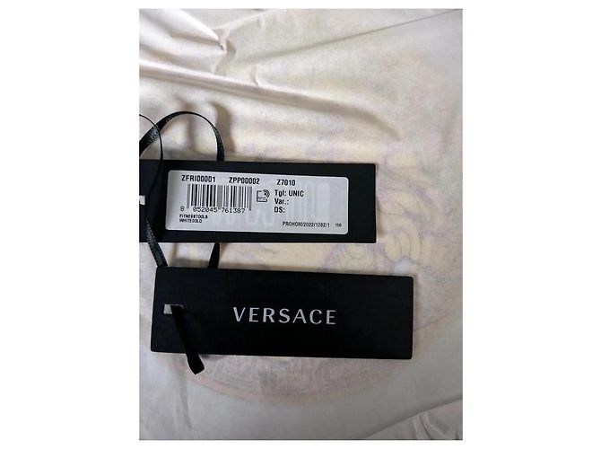 Frisbee FreeStyle en plastique blanc/jaune Medusa de Versace - vue 7