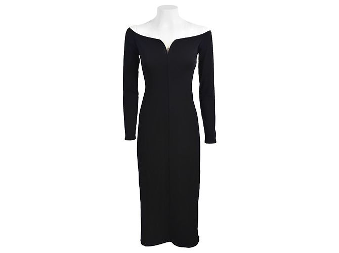 Khaite Valeska Off-Shoulder Midikleid Schwarz - Ansicht 2