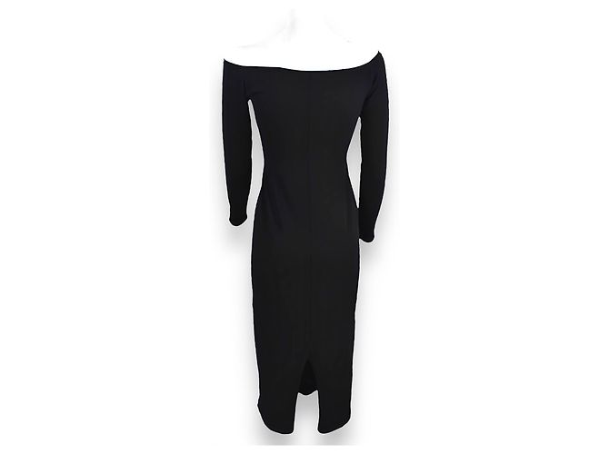 Khaite Valeska Off-Shoulder Midikleid Schwarz - Ansicht 3