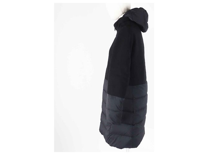 Autre Marque Cappotto imbottito con cappuccio in lana e nylon nero per donne Herno - vista 3