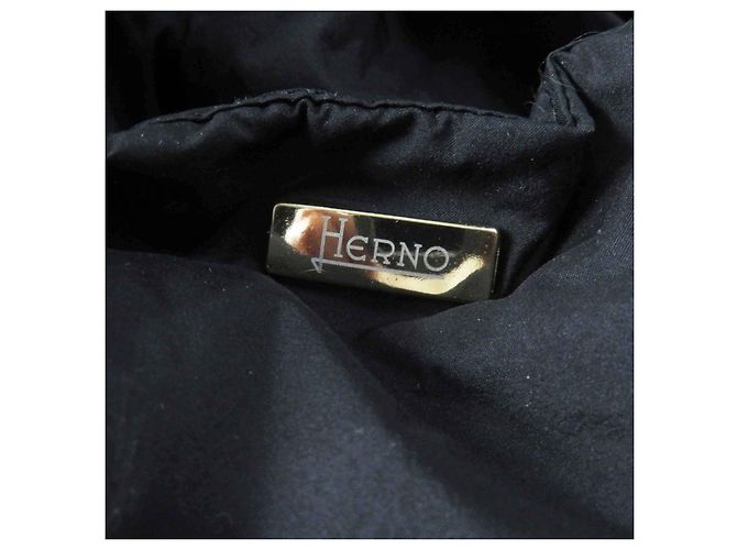 Autre Marque Cappotto imbottito con cappuccio in lana e nylon nero per donne Herno - vista 6