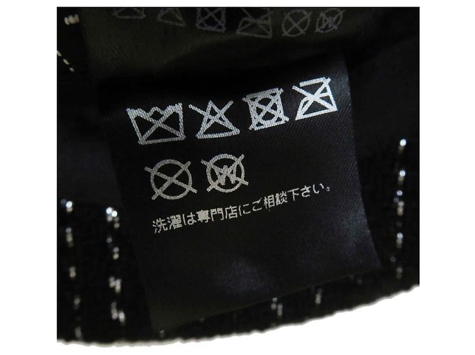 Chanel 23P Cappello in Tweed Nero Argento M - vista 13