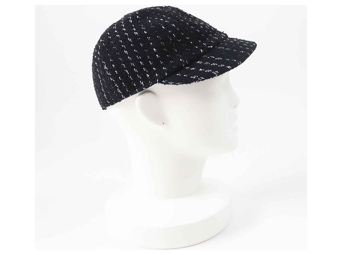 Chanel 23P Cappello in Tweed Nero Argento M - vista 4