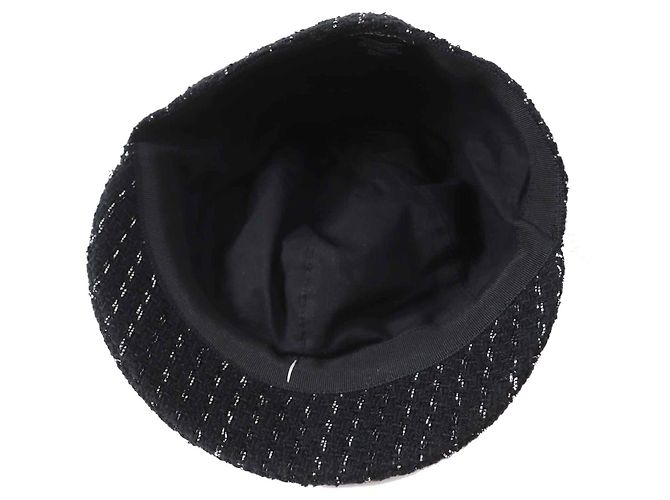 Chanel 23P Cappello in Tweed Nero Argento M - vista 6
