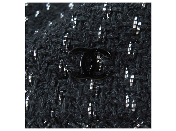 Chanel 23P Cappello in Tweed Nero Argento M - vista 7