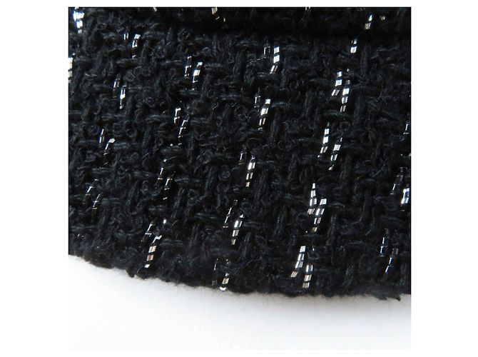 Chanel 23P Cappello in Tweed Nero Argento M - vista 8