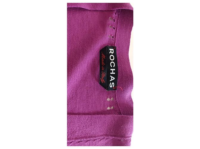 Rochas Langärmelige Strickjacke Baumwolle Fuchsia Fuschia - Ansicht 2