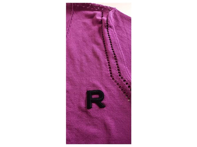 Rochas Langärmelige Strickjacke Baumwolle Fuchsia Fuschia - Ansicht 3
