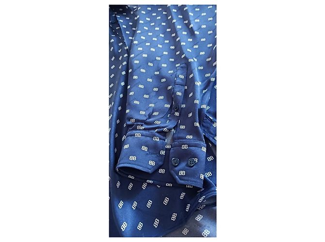 Autre Marque Camisa larga azul marino con logo blanco BB - vista 3