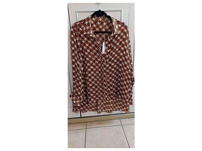 Autre Marque UNA MANI Bluse in Zigarrenfarbe Bronze - Ansicht 3