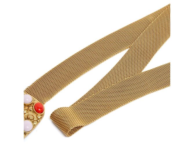 Chanel 1997 Gürtel T70 Gripoix Haute Couture Netz- und Glasgürtel US28 Golden - Ansicht 3