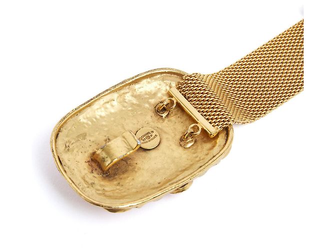 Chanel 1997 Gürtel T70 Gripoix Haute Couture Netz- und Glasgürtel US28 Golden - Ansicht 5
