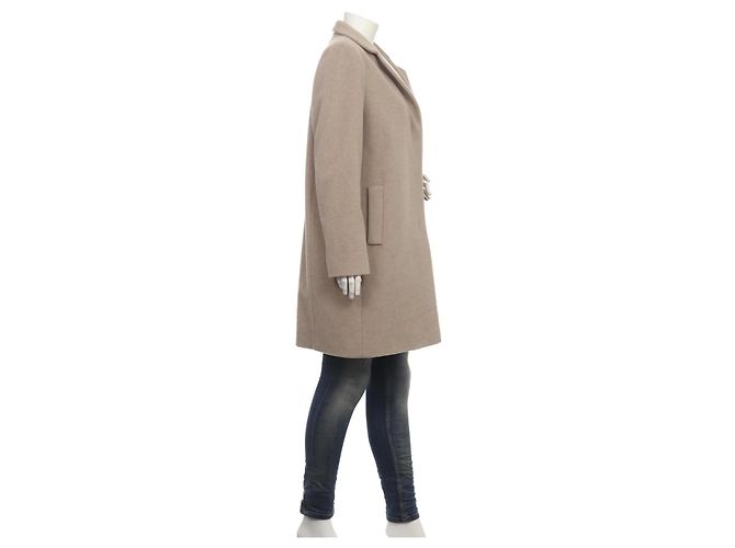 Autre Marque Cinzia Rocca Abrigo Beige de Mezcla de Cachemira y Lana - vista 10