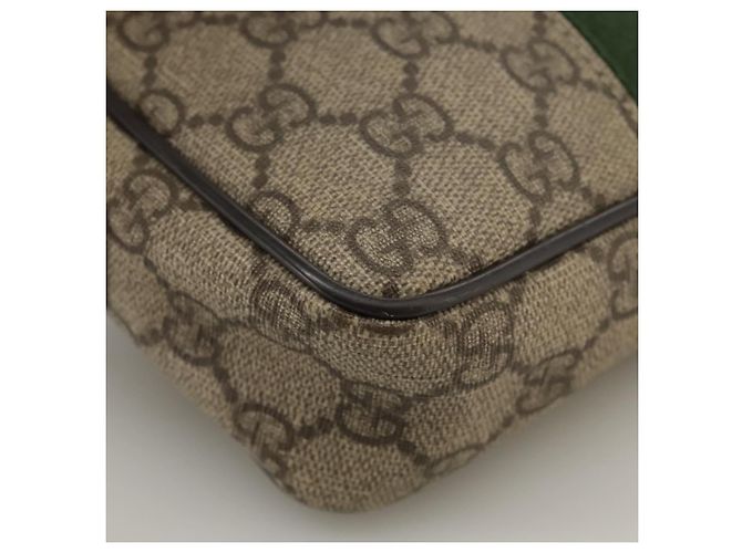 GUCCI GG Supreme Web Sherry Line Borsa a Spalla Beige Argento 162910 Auth yk16237 - vista 10