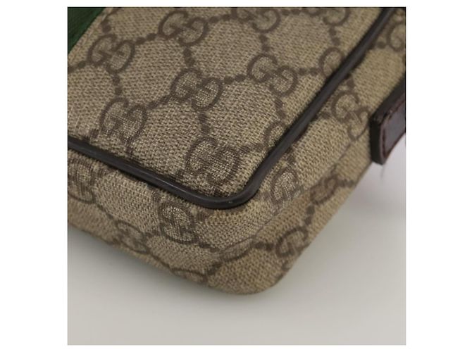 GUCCI GG Supreme Web Sherry Line Borsa a Spalla Beige Argento 162910 Auth yk16237 - vista 11