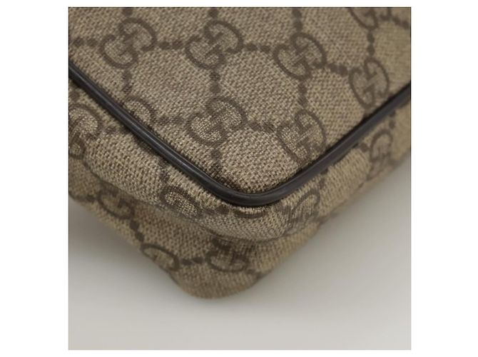GUCCI GG Supreme Web Sherry Line Borsa a Spalla Beige Argento 162910 Auth yk16237 - vista 12