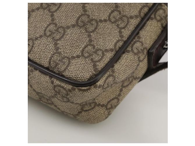 GUCCI GG Supreme Web Sherry Line Borsa a Spalla Beige Argento 162910 Auth yk16237 - vista 13